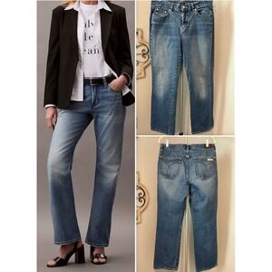 Calvin Klein Bootcut Stretch Jeans‎ Womens Size 10 Mid Rise Blue Denim
